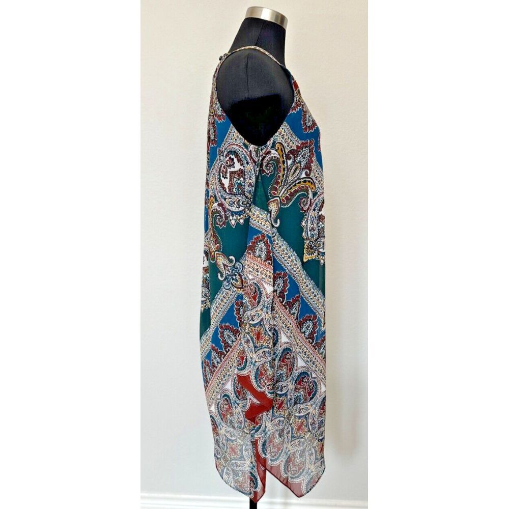 INC Halter Paisley Handkerchief Hem Dress Lined International Concepts Summer 6 - Picture 4 of 13